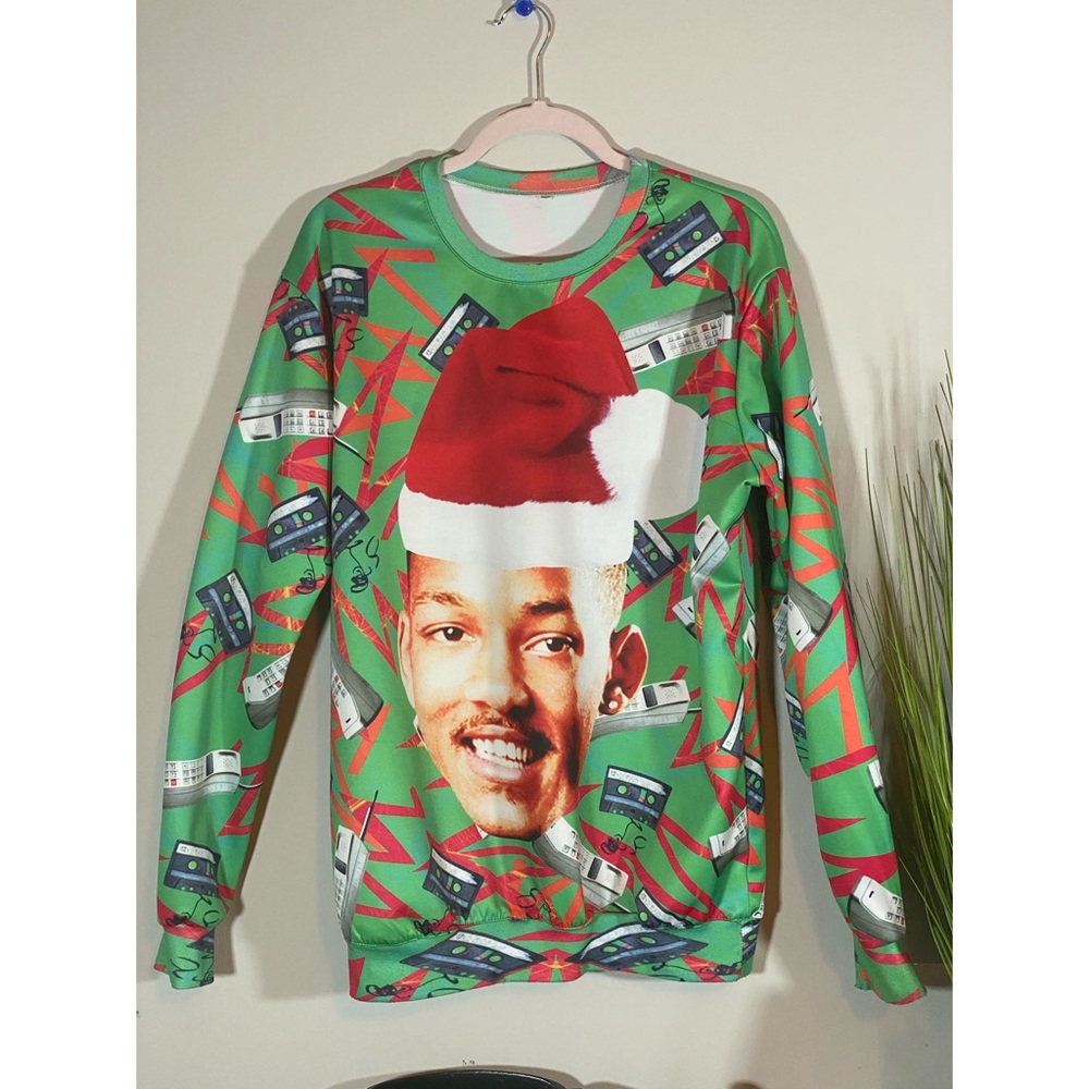 Fresh Prince Will Smith Green Crewneck Sweater